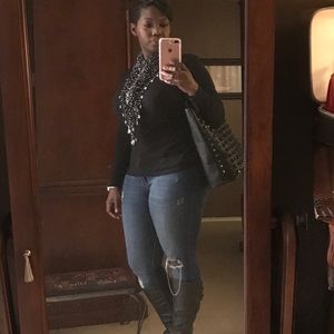 Black and silver blinged scarf